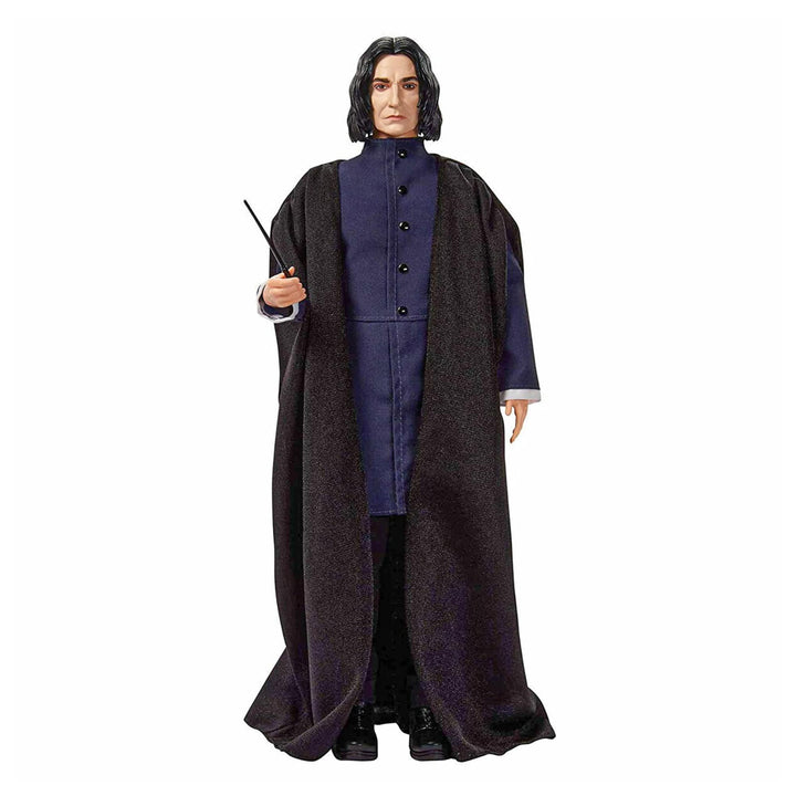 Harry Potter Mattel GNR35 - Professor Snape Puppe (ca. 30 cm), mit schwarzer Jacke, Umhang und Zaube