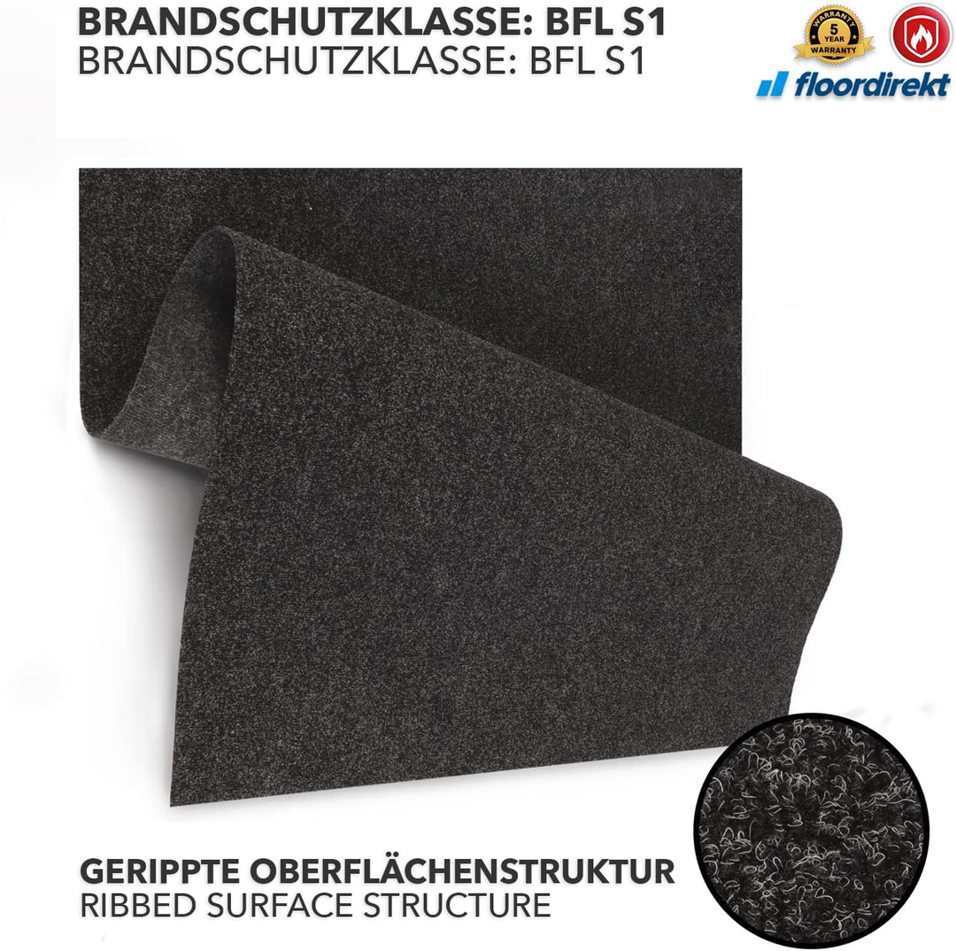 Floordirekt BBQ-Matte Dalton - Grillschutzmatte für Terrasse, Balkon & Garten - Bodenschutzmatte Gri