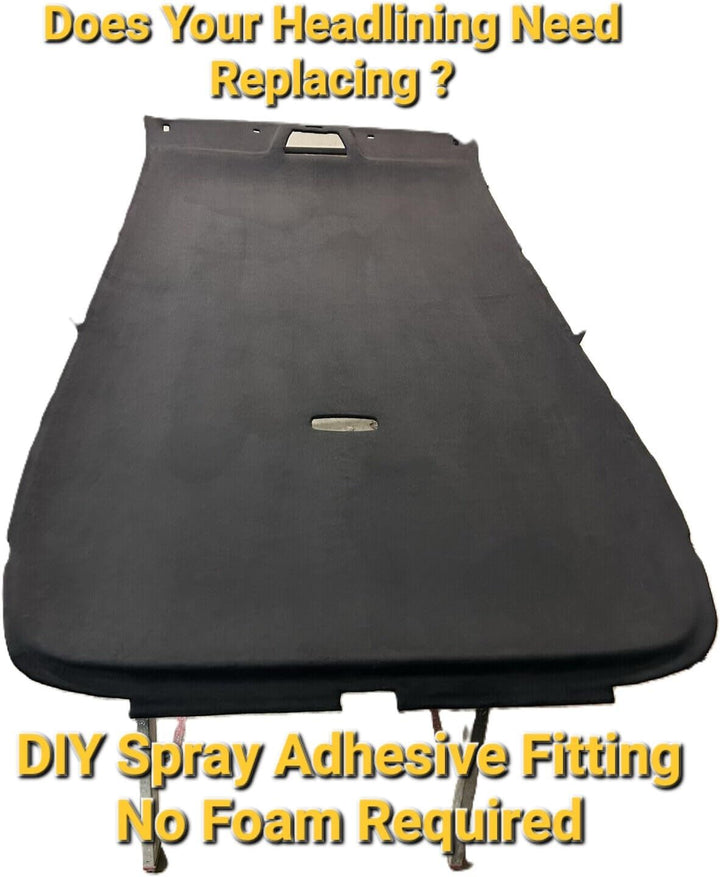 Schwarze Wildleder-Dachhimmel, Stretch-Spandex-Material für Auto-Dachhimmel und Zierleiste (2,5 m x