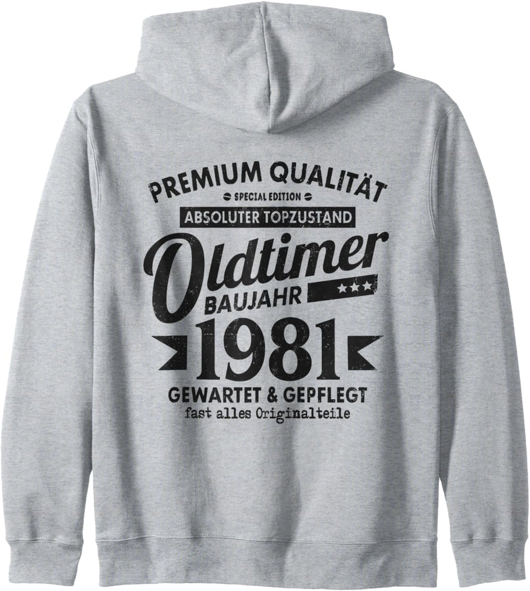 Vintage Oldtimer Baujahr 1981 Gewartet Gepflegt Geburtstag Kapuzenjacke