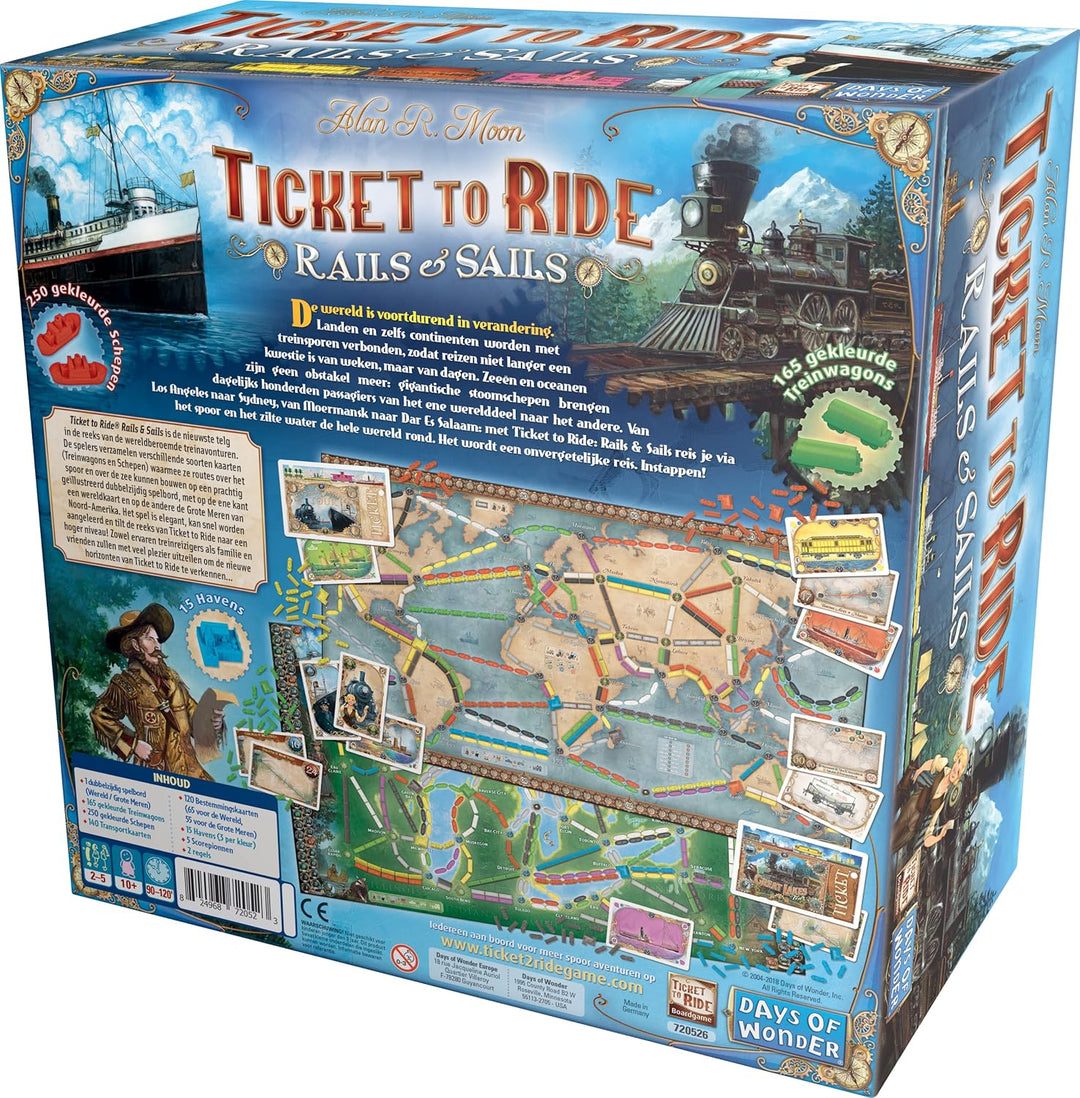 Days of Wonder bordspellen - Ticket to Ride - Rails & Sails