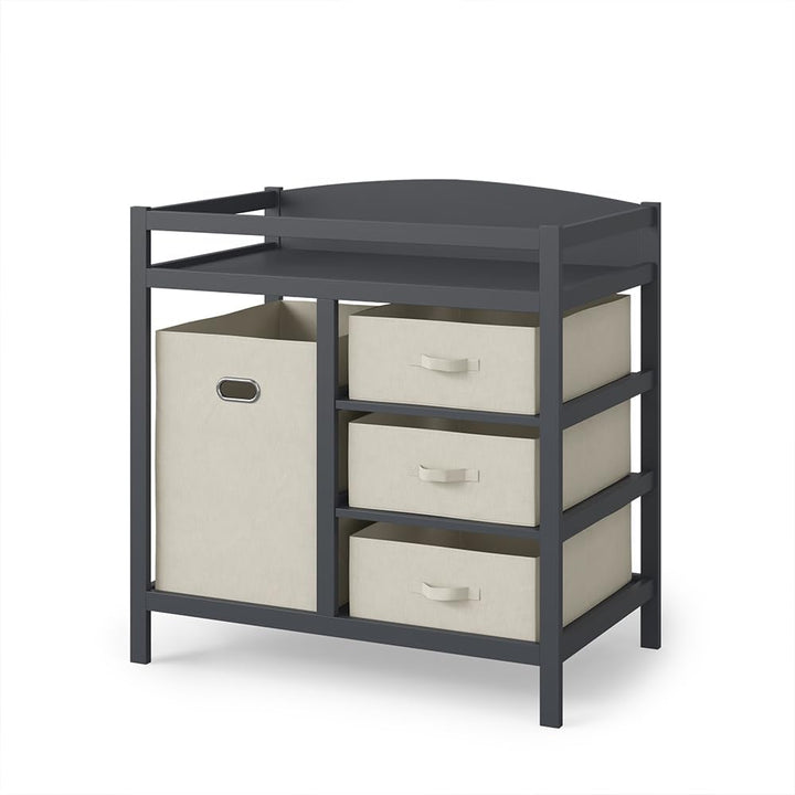 Vicco Wickelkommode Nunjo, Anthrazit, 85 x 87 cm mit Stoffschubladen