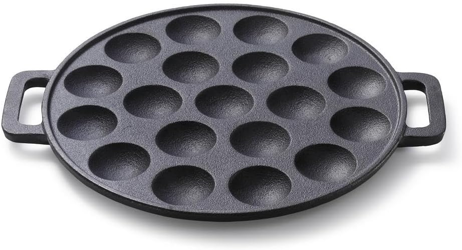 SKOTTSBERG Poffertjes Pfanne Gusseisen 24 cm eingebrannte Augenpfanne für holländische Spezialitäten