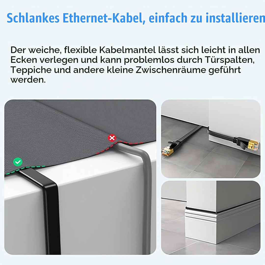LAN Kabel 15 meter Cat 7, Netzwerkkabel 15m Hochgeschwindigkeits Ethernet Kabel Outdoor Indoor, S/FT