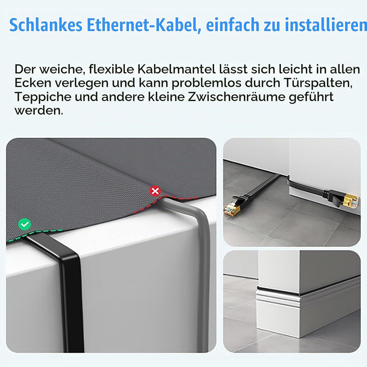 LAN Kabel 15 meter Cat 7, Netzwerkkabel 15m Hochgeschwindigkeits Ethernet Kabel Outdoor Indoor, S/FT