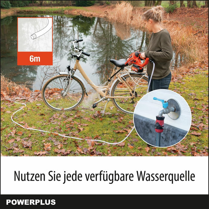 Powerplus Dual Power Akku-Hochdruckreiniger POWDPG80621-20 V Terrassenreiniger, Start/Stopp-Funktion
