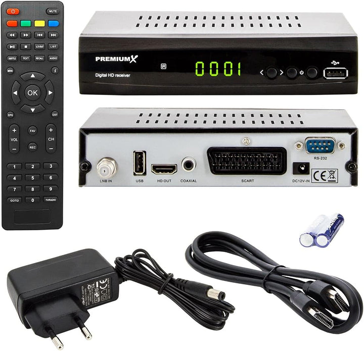 Premium X HD 521 FTA Digital TV SAT Receiver DVB-S2 FullHD Satelliten Empfänger HDMI SCART USB Media