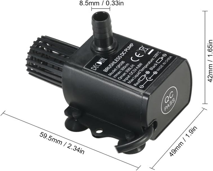 Decdeal USB Tauchpumpe Teichpumpe Aquarium Wasserpumpe für Teiche, Garten, Brunnen 2.4W / 4.8W Optio