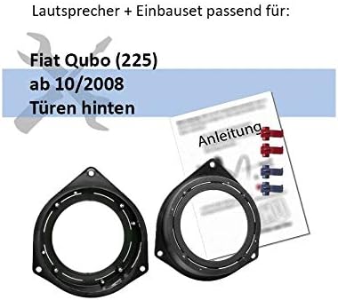 JBL Auto Lautsprecher Boxen Stage2 424 300 Watt 10 cm 2 Wege Koax passend für FIAT Qubo 225 ab 2008