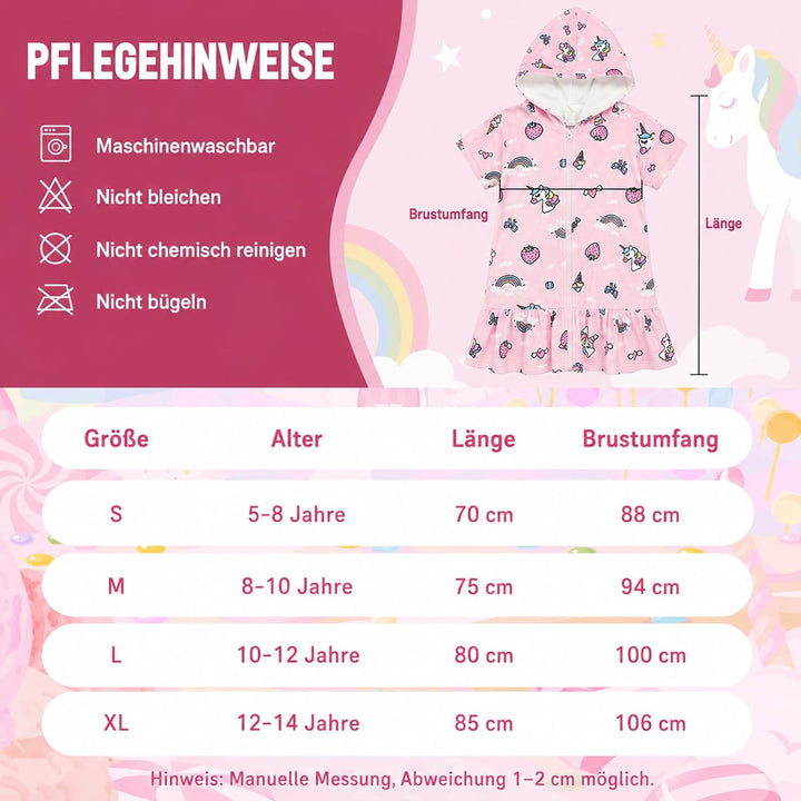 MOEMOE BABY Badeponcho Kinder mit Kapuze 100% Baumwolle Kapuzenbadetuch für Zuhause &amp; Schwimmbad, Ki