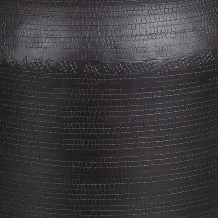 Vase 25,5 x 25,5 x 33 cm schwarz Aluminium