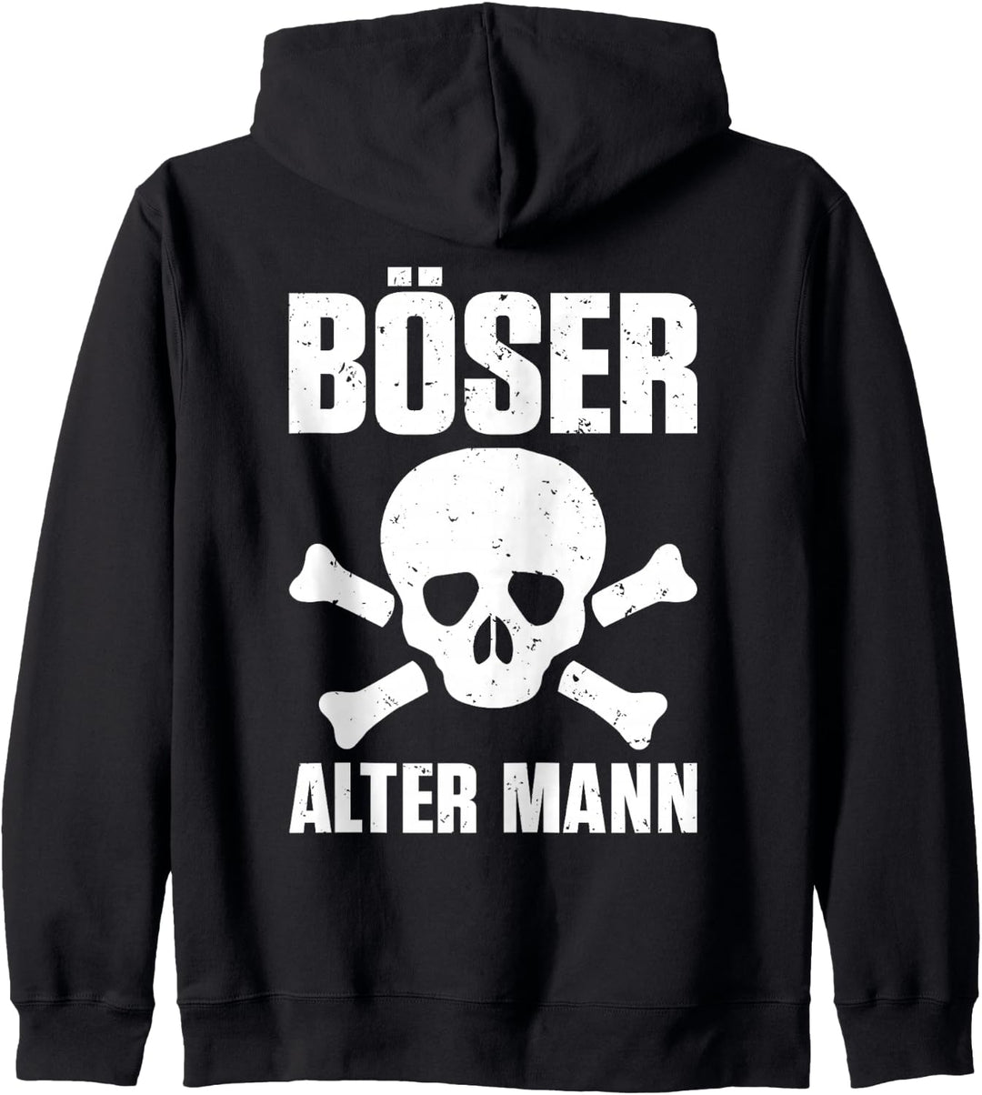 Backprint Böser alter Mann Rentner und Pensionär Kapuzenjacke