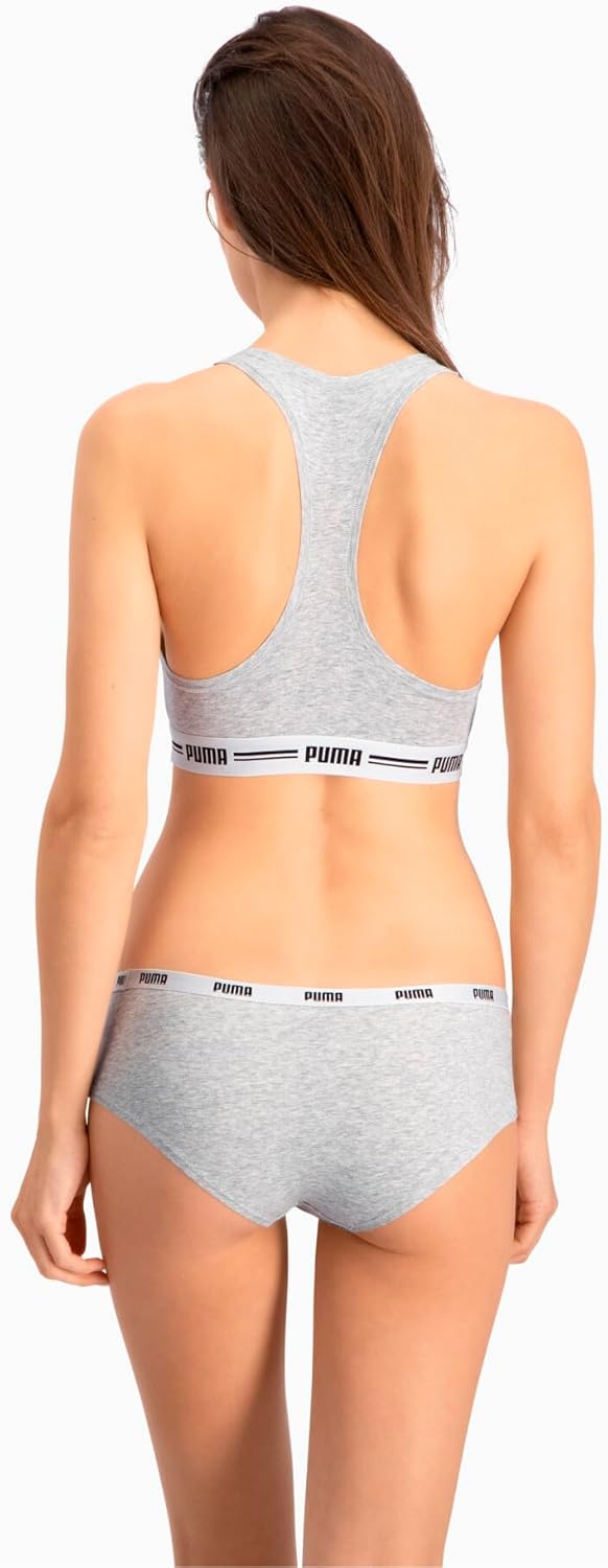 PUMA Damen Hipster Unterwäsche (3er Pack), XS White / Grey / Black