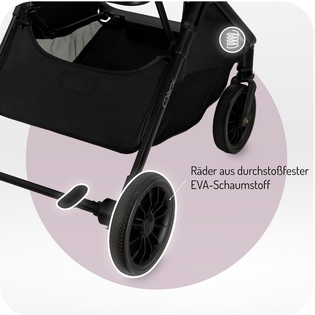 MoMi Kinderwagen ANDREA mit automatischem Faltsystem, bis 22 kg Körpergewicht, 5-Punkt-Sicherheitsgu