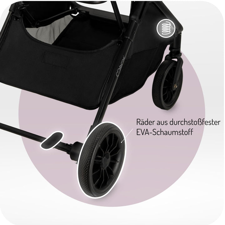 MoMi Kinderwagen ANDREA mit automatischem Faltsystem, bis 22 kg Körpergewicht, 5-Punkt-Sicherheitsgu