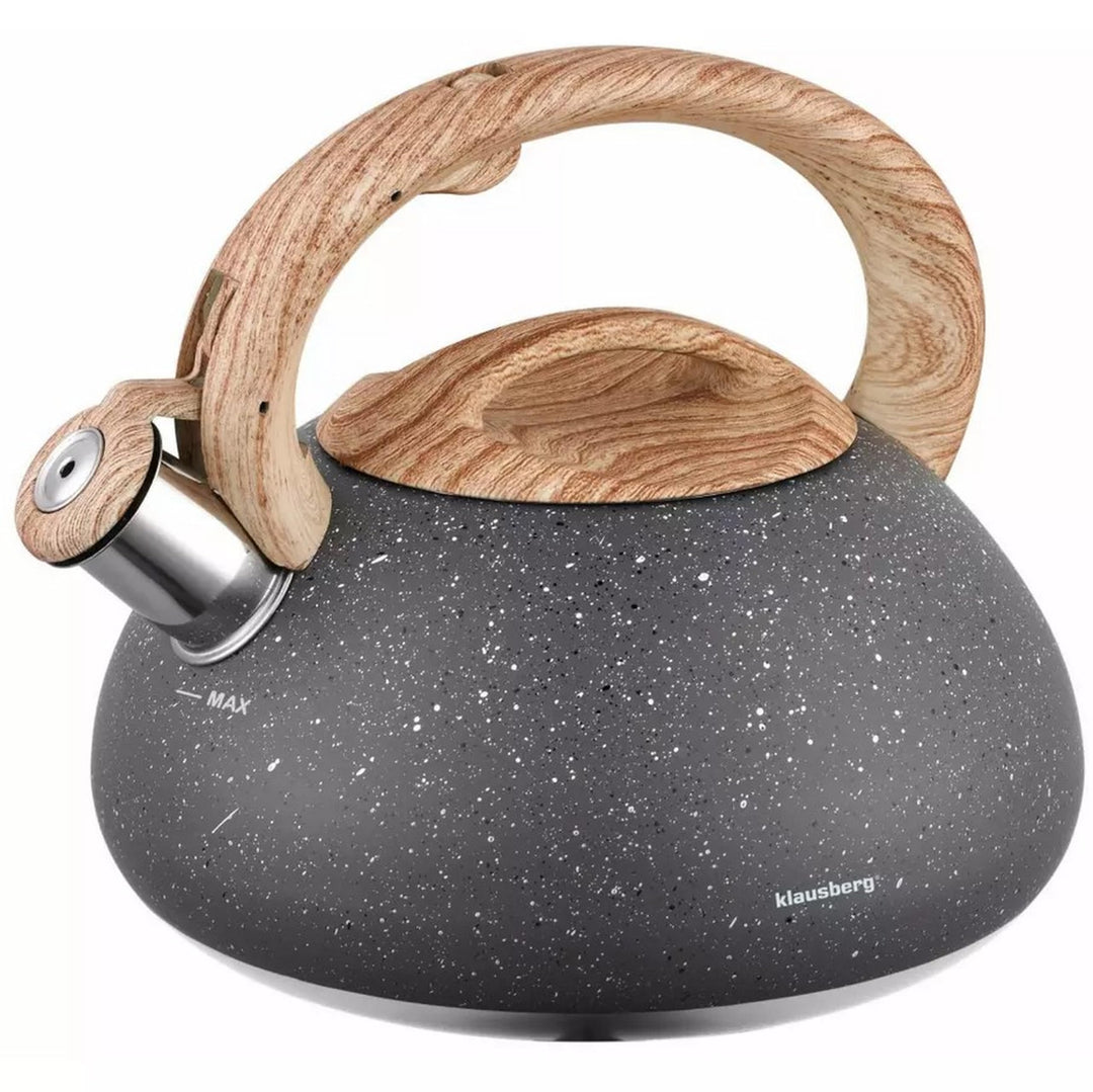 Klausberg Flötenkessel Wasserkessel 2.7L Kessel 7-Schicht Boden Grau KB-7280, Grau