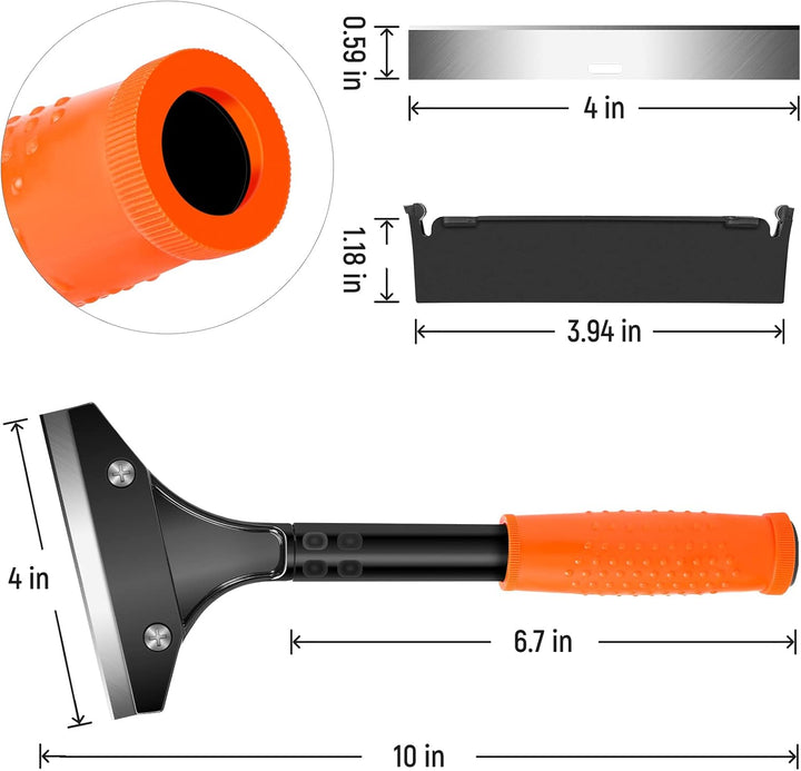 Schaber, 1 Stück Tapetenschaber Tapetenentferner mit 10 Klingen, 4'' Schaber Werkzeug Glasschaber, Z