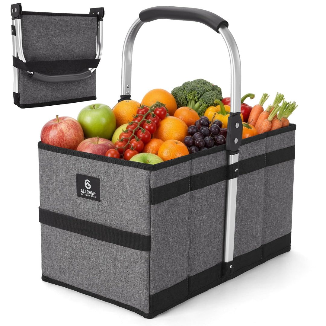 ALLCAMP Einkaufskorb im Kofferraum 25 cm L x 24 cm B x 7 cm H, grosser, 27L Tragbarer Mehrzweckkorb,