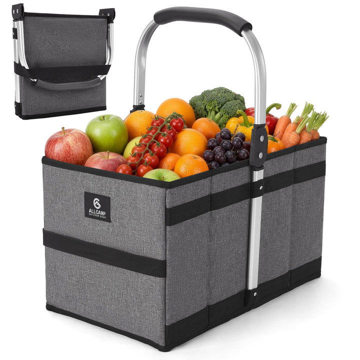 ALLCAMP Einkaufskorb im Kofferraum 25 cm L x 24 cm B x 7 cm H, grosser, 27L Tragbarer Mehrzweckkorb,