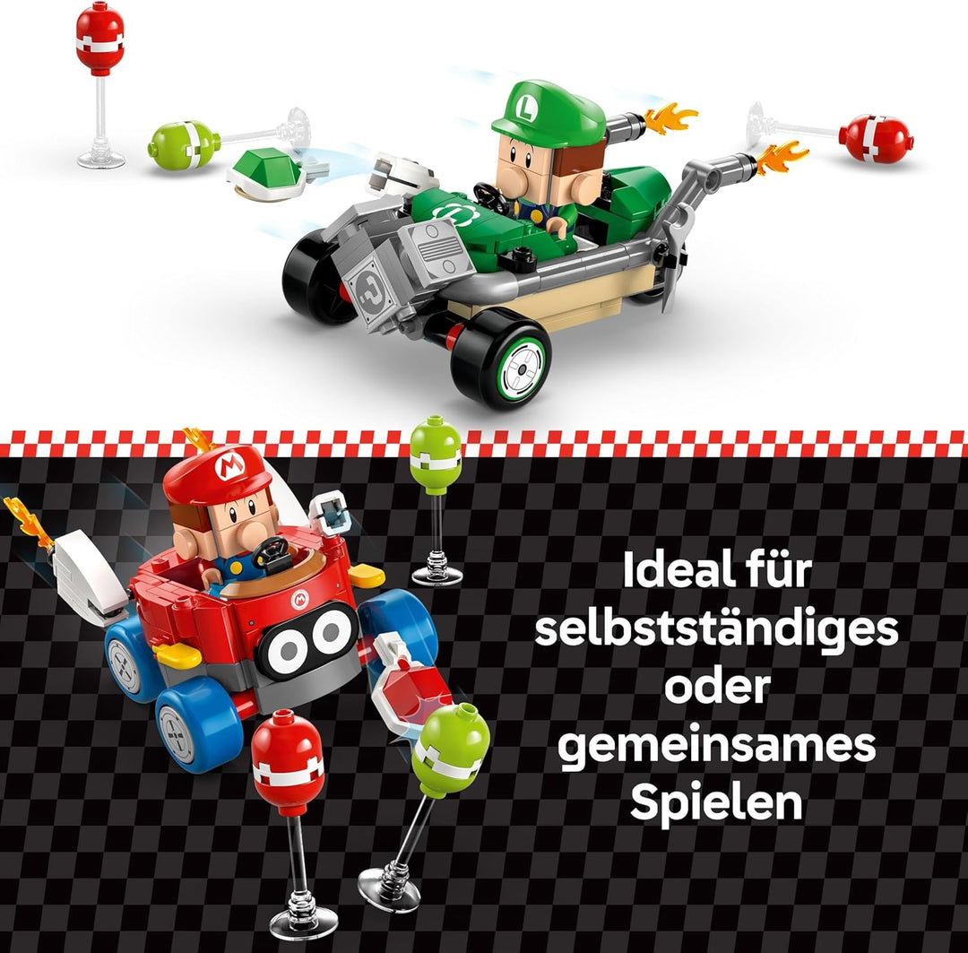 LEGO Super Mario: Mario Kart – Baby Mario vs. Baby Luigi, Nintendo Figuren zum Sammeln, 2 baubare Sp