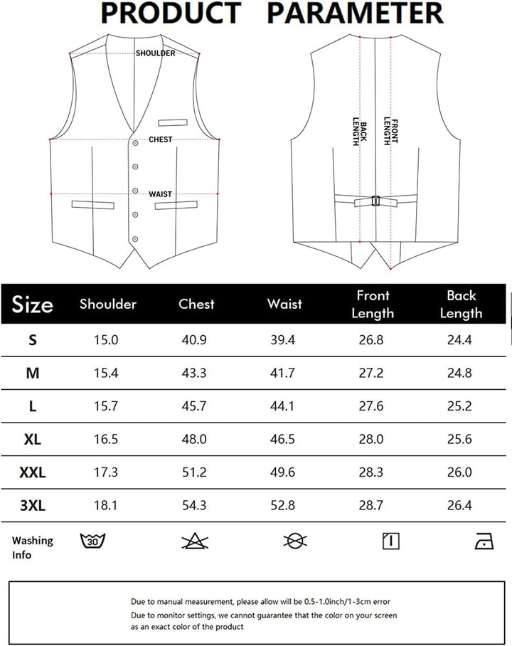 PARKLEES Herren Hipster Urban Design Business Formale Weste Slim Fit Anzug Smoking Kleid Weste XXL w