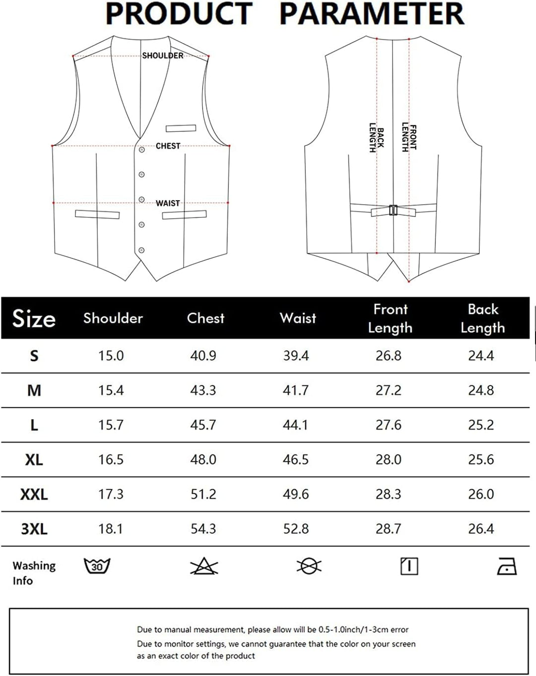 PARKLEES Herren Hipster Urban Design Business Formale Weste Slim Fit Anzug Smoking Kleid Weste XXL w