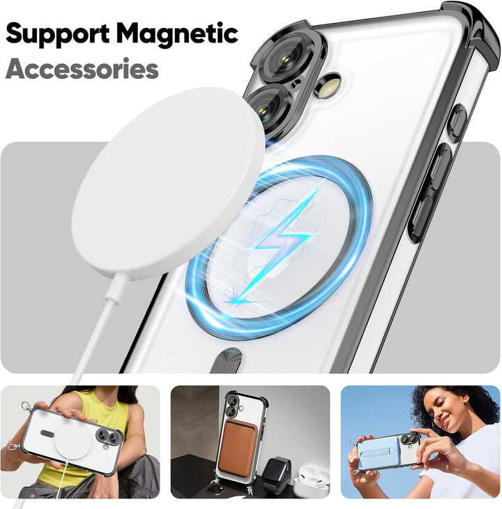 GOODVISH Handykette für iPhone 16 Hülle mit Band, mit 2 Stück Schutzfolie und Kamera Schutz, Necklac
