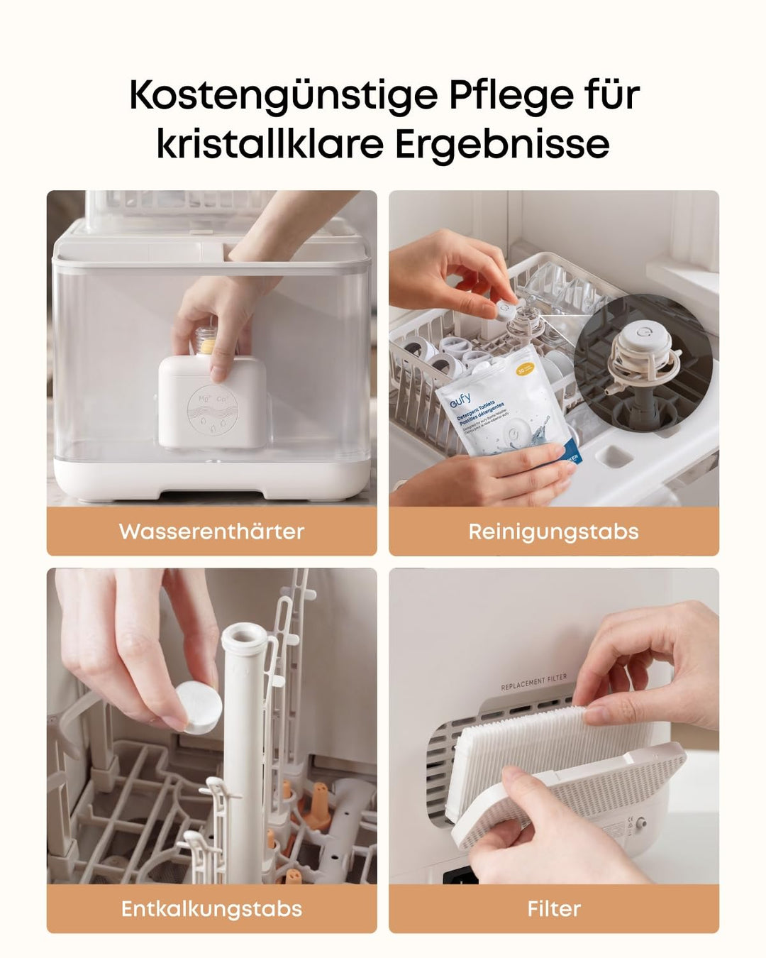 eufy 6-Monats-Wartungsset für Babyflaschen-Spülmaschine S1 Pro, Pflegeset mit integriertem Wasserent