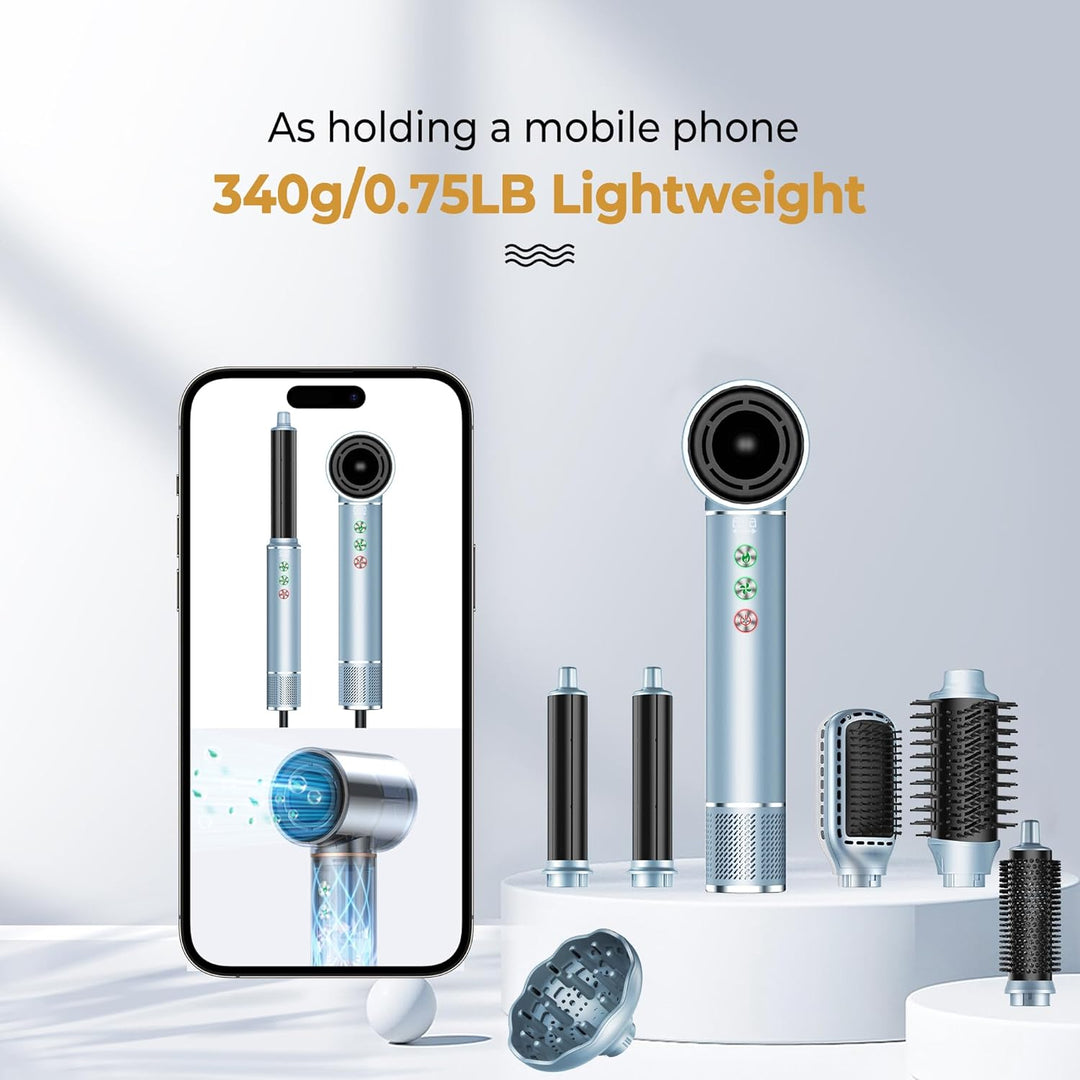 OKWRAP Airstyler, Hair Styler Set 7 in 1 With 110000 U/Min Hochtouriger Motor Haartrockner Warmluftb