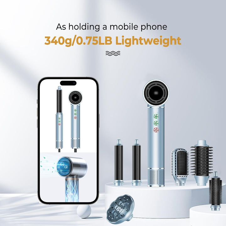 OKWRAP Airstyler, Hair Styler Set 7 in 1 With 110000 U/Min Hochtouriger Motor Haartrockner Warmluftb