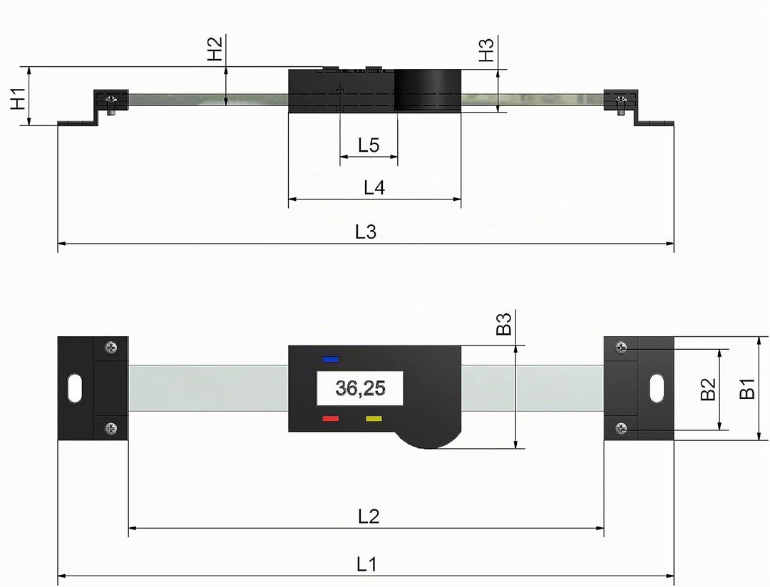 WABECO Anbaumessschieber digital 100 mm horizontal Einbaumessschieber Messschieber