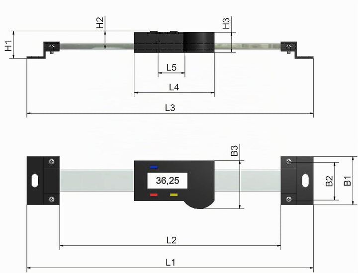 WABECO Anbaumessschieber digital 100 mm horizontal Einbaumessschieber Messschieber