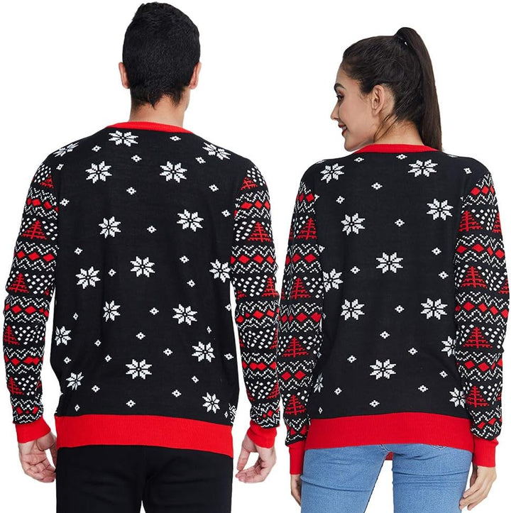 Freshhoodies Unisex Strickpullover Weihnachtspullover Mit LED Leuchten Neuheit Ugly Weihnachtspulli