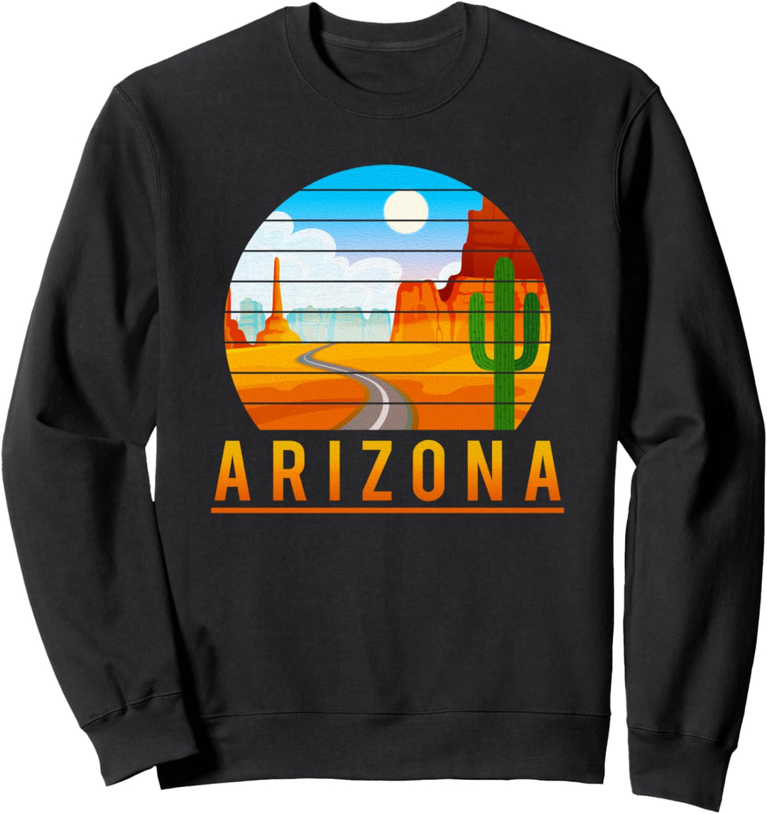Liebe den Bundesstaat Arizona Desert Road und Kaktus Sweatshirt