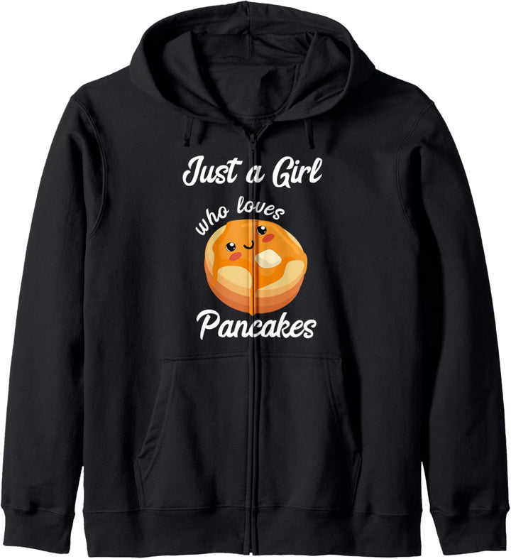 Just A Girl Who Loves Pancakes Pfannkuchen Mädel Frühstück Kapuzenjacke