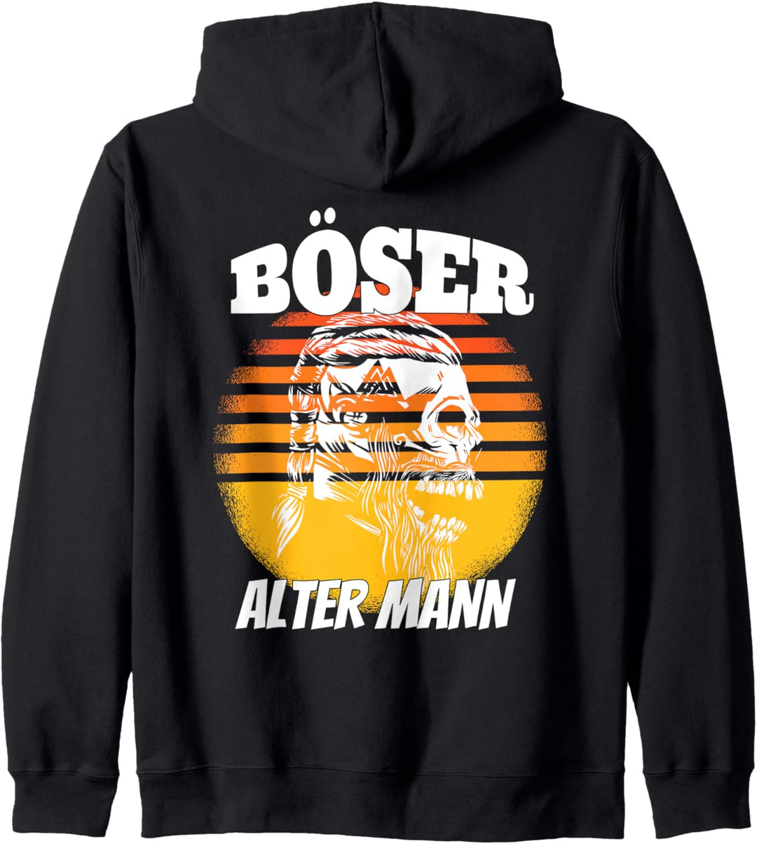 Retro Böser alter Mann als Totenkopf Schädel Skull Kapuzenjacke