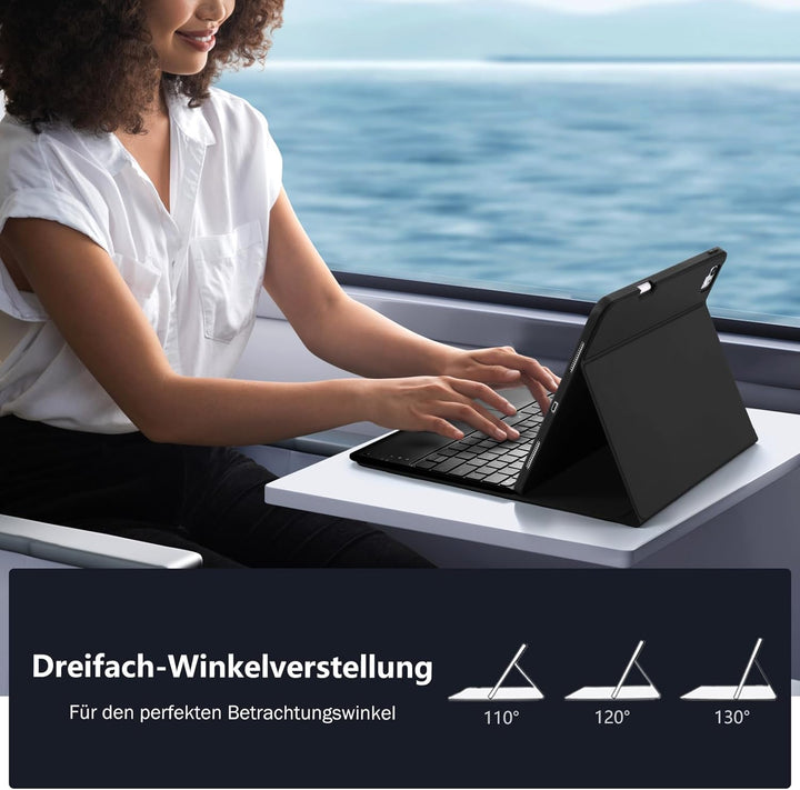 Vobafe Hülle mit Tastatur für iPad Pro 13 Zoll M5/M4 (2025/2024), Multi-Touch Trackpad Hochwertige P