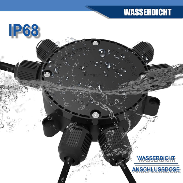Abzweigdose Verteilerdose Aussen Wasserdicht Erbindungsdose POWFUL Junction Box Drahtkern Ø0,6-2mm 3