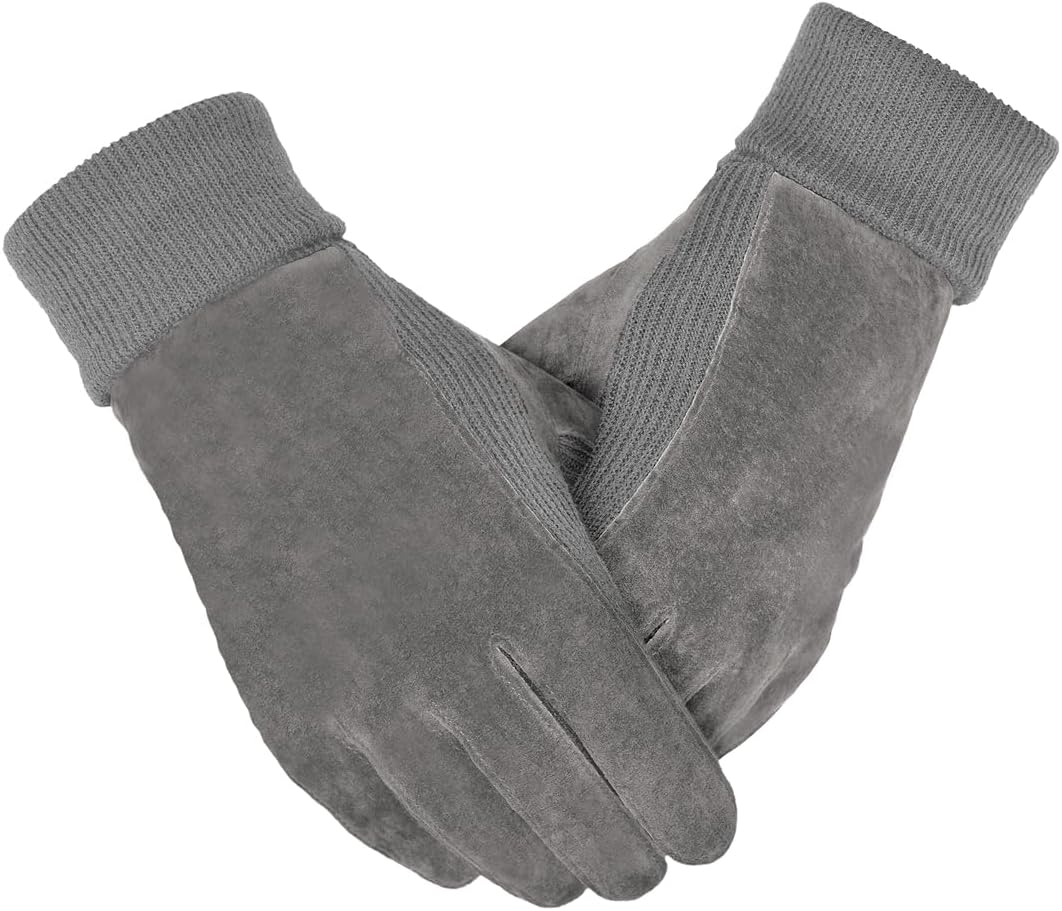 Harssidanzar Damen Winter Wildleder Handschuhe Thermal Wolle Fleece gefüttert Outdoor Wärme SL024EU