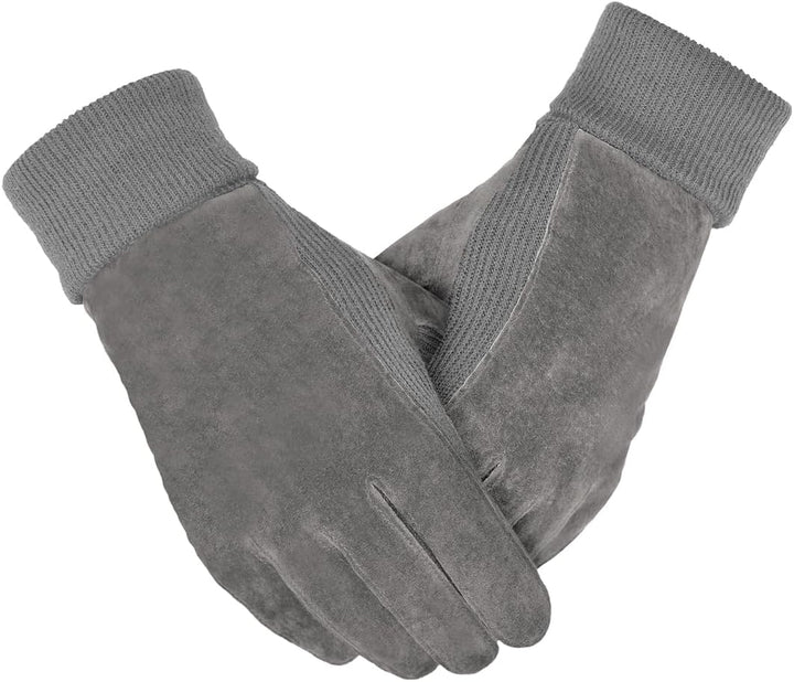 Harssidanzar Damen Winter Wildleder Handschuhe Thermal Wolle Fleece gefüttert Outdoor Wärme SL024EU