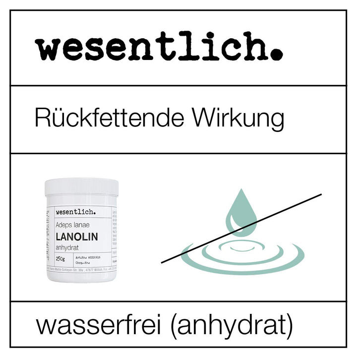 Lanolin Wollfett anhydrat 500g - wasserfrei und kaum Geruch - Wollwachs von wesentlich. frisch 500 g