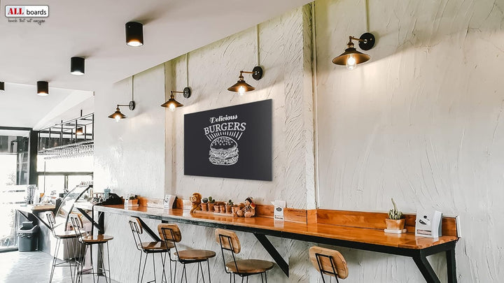 ALLboards Metallische Magnettafel KREIDETAFEL SCHWARZ 60x40cm MetalBoards Memoboard für jede Art von