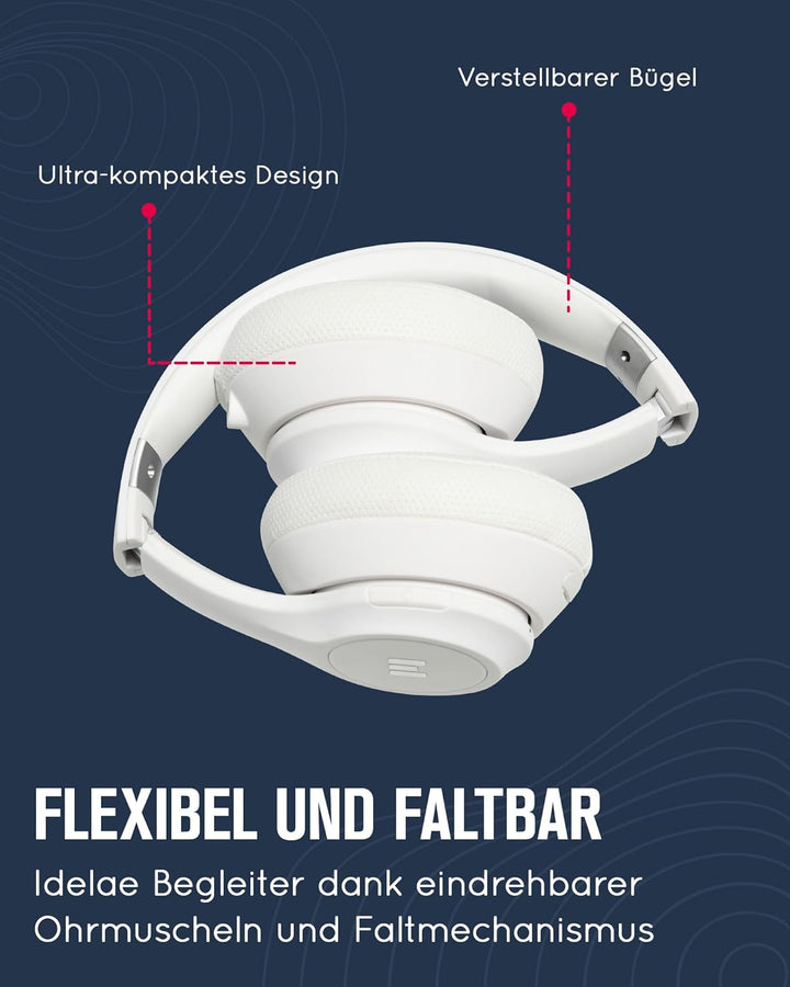 MIIEGO Boom Bluetooth Kopfhörer - Kabellose Over-Ear Headphones - Waschbare Ohrpolster - Perfekter S