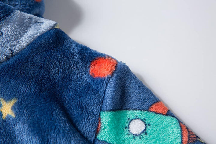 Jungen Bademantel Mädchen Unisex Kinder Bademantel Weich Flanell Fleece Robe für Kinder 1-12 Jahre,