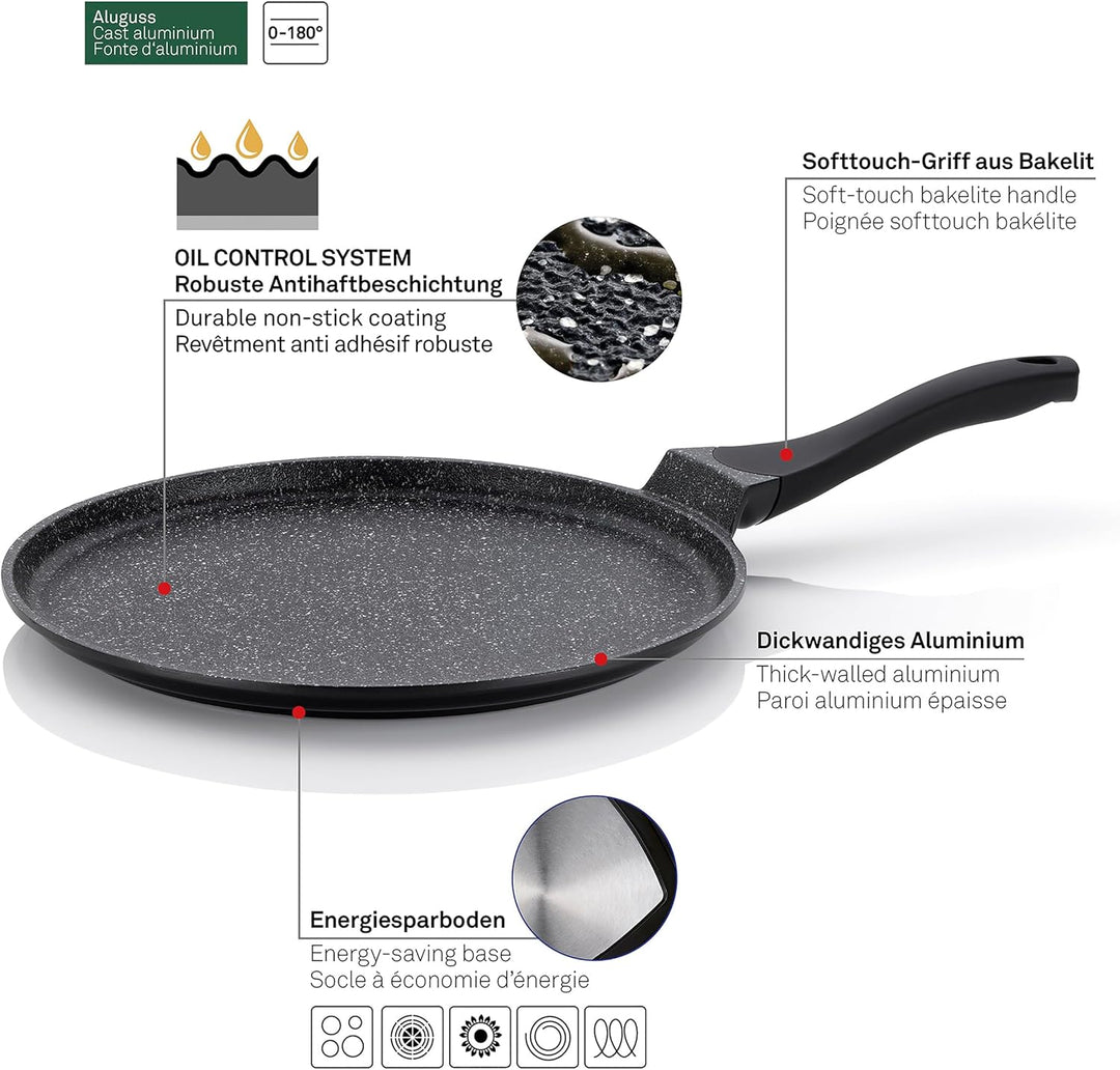 kela Crêpe-Pfanne Stella Nova, Ø 32 cm, Aluguss, Allherdboden, antihaftbeschichtet, hitzebeständig b