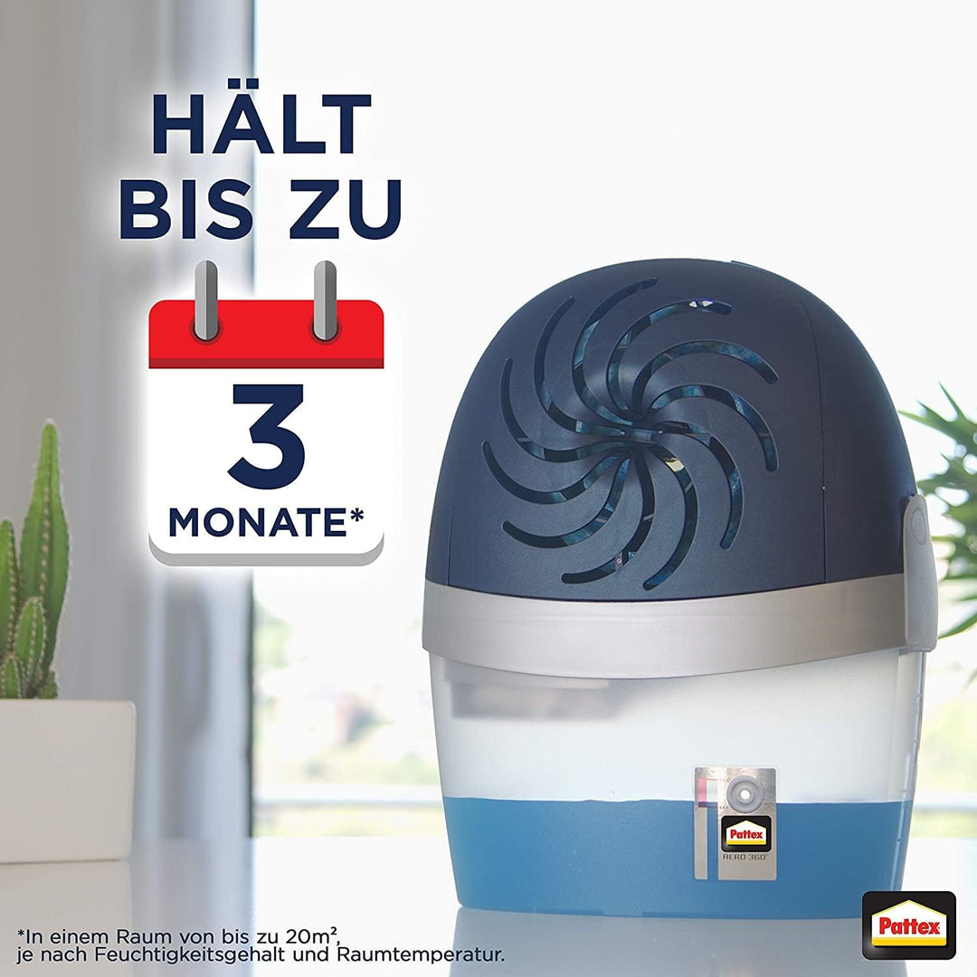Pattex Luftentfeuchter Stop Feuchtigkeit AERO 360°, hocheffizienter Raumentfeuchter, nachfüllbar, re