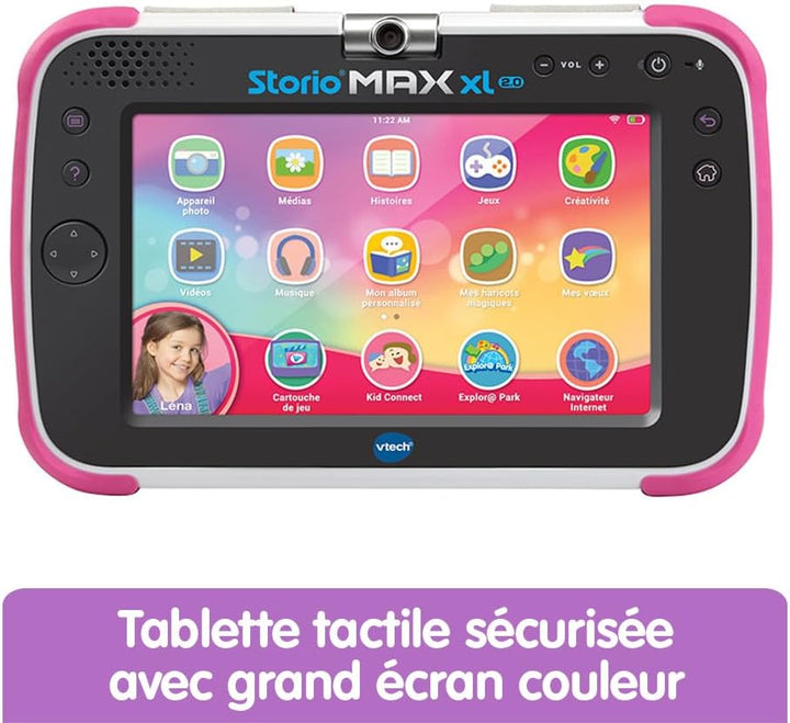 VTech – Tablet Storio Max XL 2. Rosa – 7 Zoll Kinder-Tablet 1% Lernfunktion – französische Version
