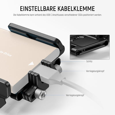 NEEWER Halterung SSD Halterung Aluminium, mit Cold Shoe, Kabelklemme, 1,6"-2,6"/40mm-65mm, kompatibe