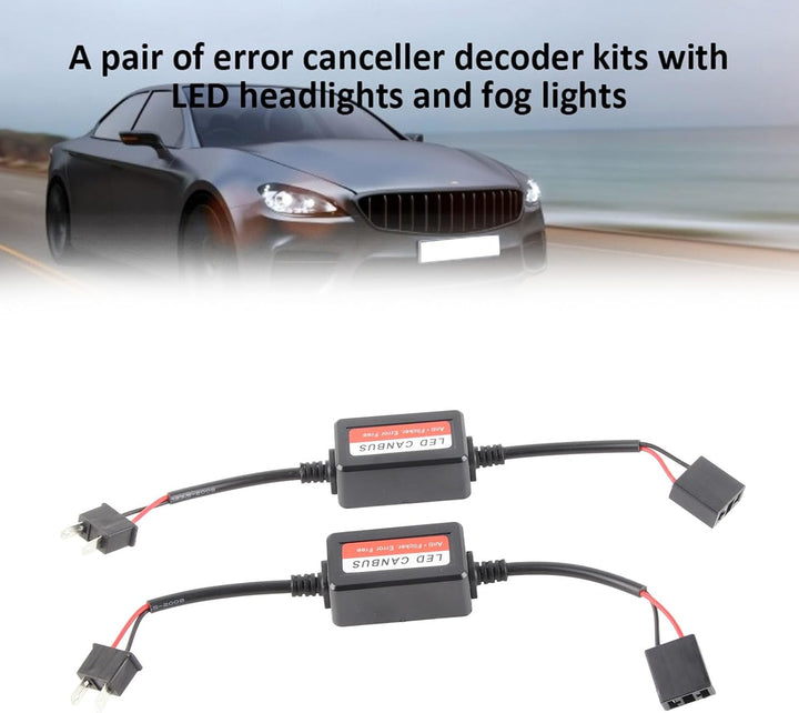 Qiilu 2PCS H7 LED Scheinwerfer Decoder Canbus Widerstand Radio Audio Anti-Interferenz Anti-Flimmer F