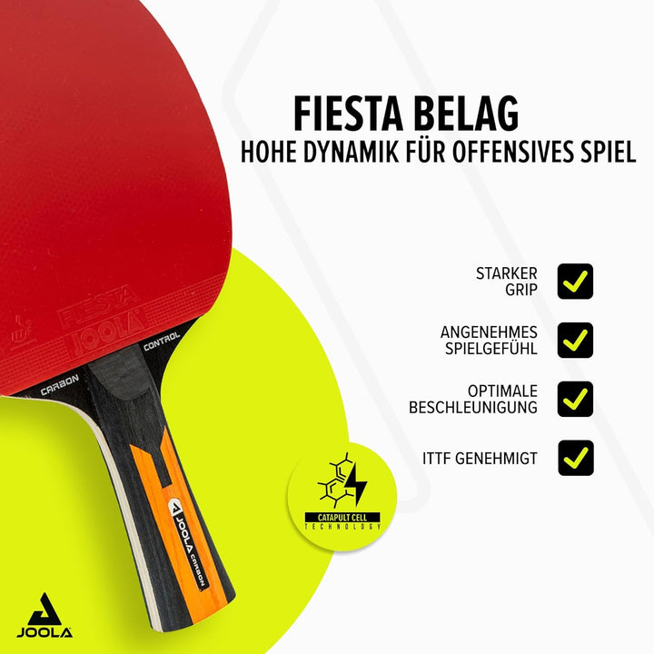 JOOLA Tischtennisschläger CARBON CONTROL für fortgeschrittene Spieler, Tischtennisset CARBON SPEED,